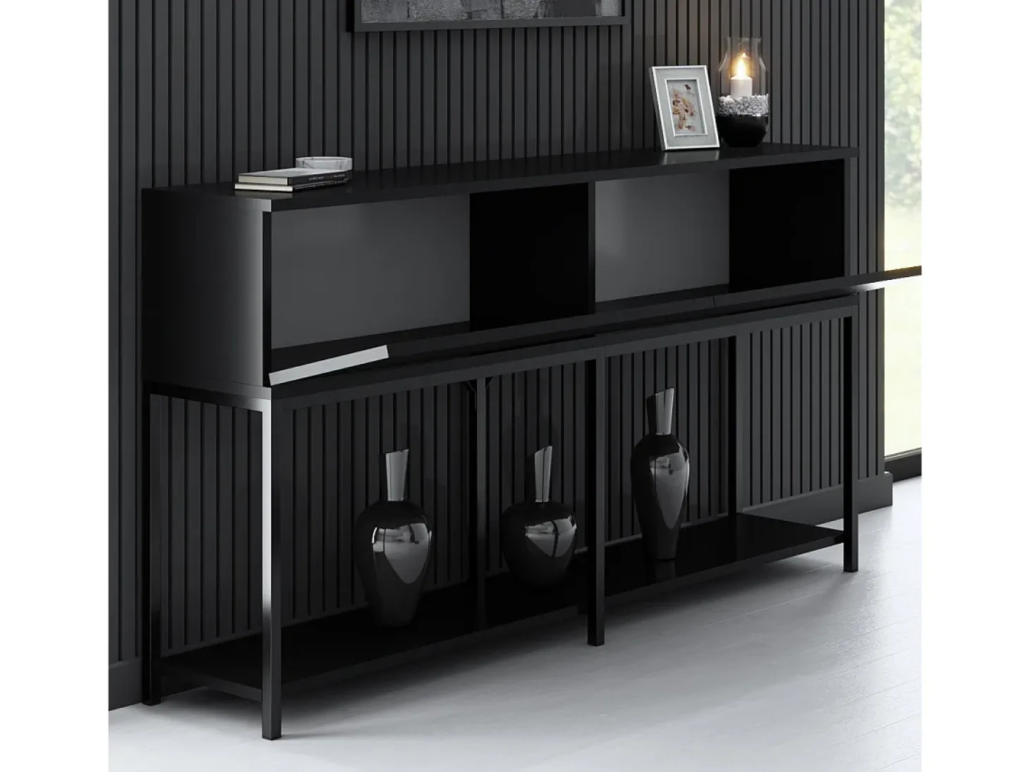 Aparador Lord Negro 150x30x80 cm