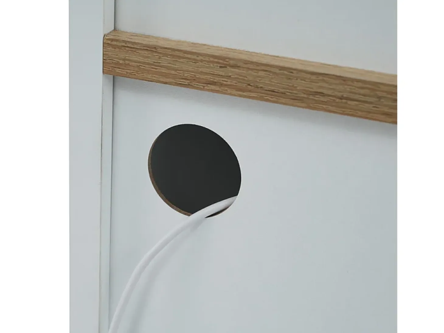 Aparador, Mueble bar giratorio y retráctil con LED - gran espacio de almacenamiento - estilo contemporáneo - Blanco