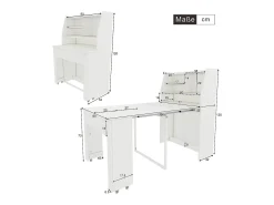 Aparador, Mueble bar retráctil - con compartimentos arriba - estilo moderno - Blanco