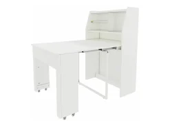 Aparador, Mueble bar retráctil - con compartimentos arriba - estilo moderno - Blanco
