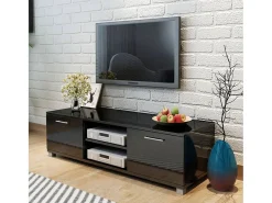 Aparador para TV alto brillo negro 120x40,3x34,7 cm