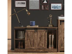 Aparador Recibidor con Puerta corrediza de Granero, Compartimento Abierto Armario de Almacenamiento para Comedor salón Cocina 120 x 40 x 70 cm FSB60-N SoBuy ES
