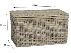 Arcón de kubu TIMGAD - Ancho 100 x Prof. 55 x Alt. 55 cm - Gris