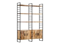 Ardrossan Estantería de 4 niveles madera de mango rugosa 124x30x180 cm