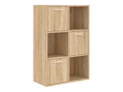 Armario almacenamiento madera contrachapada roble 60x29,5x90 cm