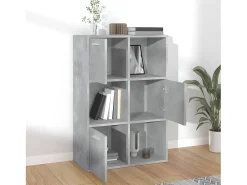 Armario almacenamiento madera contrachapada gris 60x29,5x90 cm