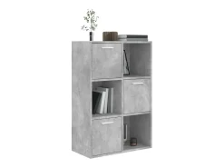Armario almacenamiento madera contrachapada gris 60x29,5x90 cm