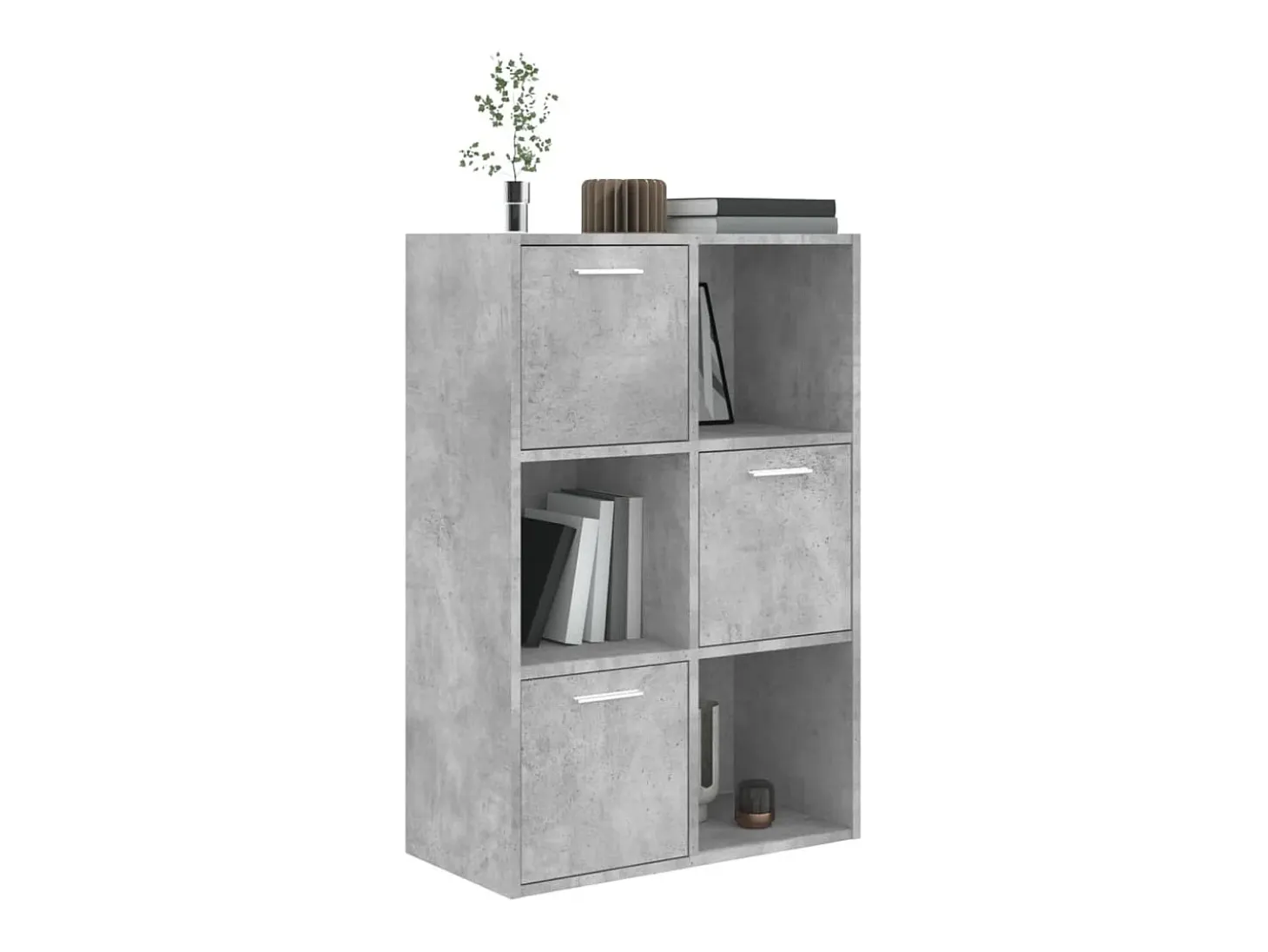 Armario almacenamiento madera contrachapada gris 60x29,5x90 cm