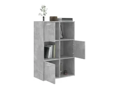 Armario almacenamiento madera contrachapada gris 60x29,5x90 cm