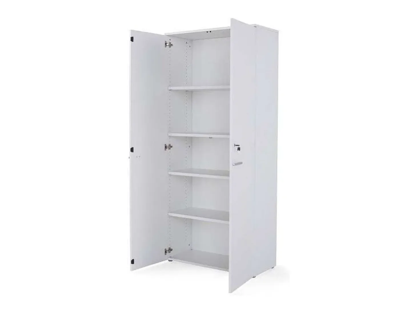 Armario alto con puertas acabado blanco, 208.8 cm(alto)93 cm(ancho)42.5 cm(fondo)..