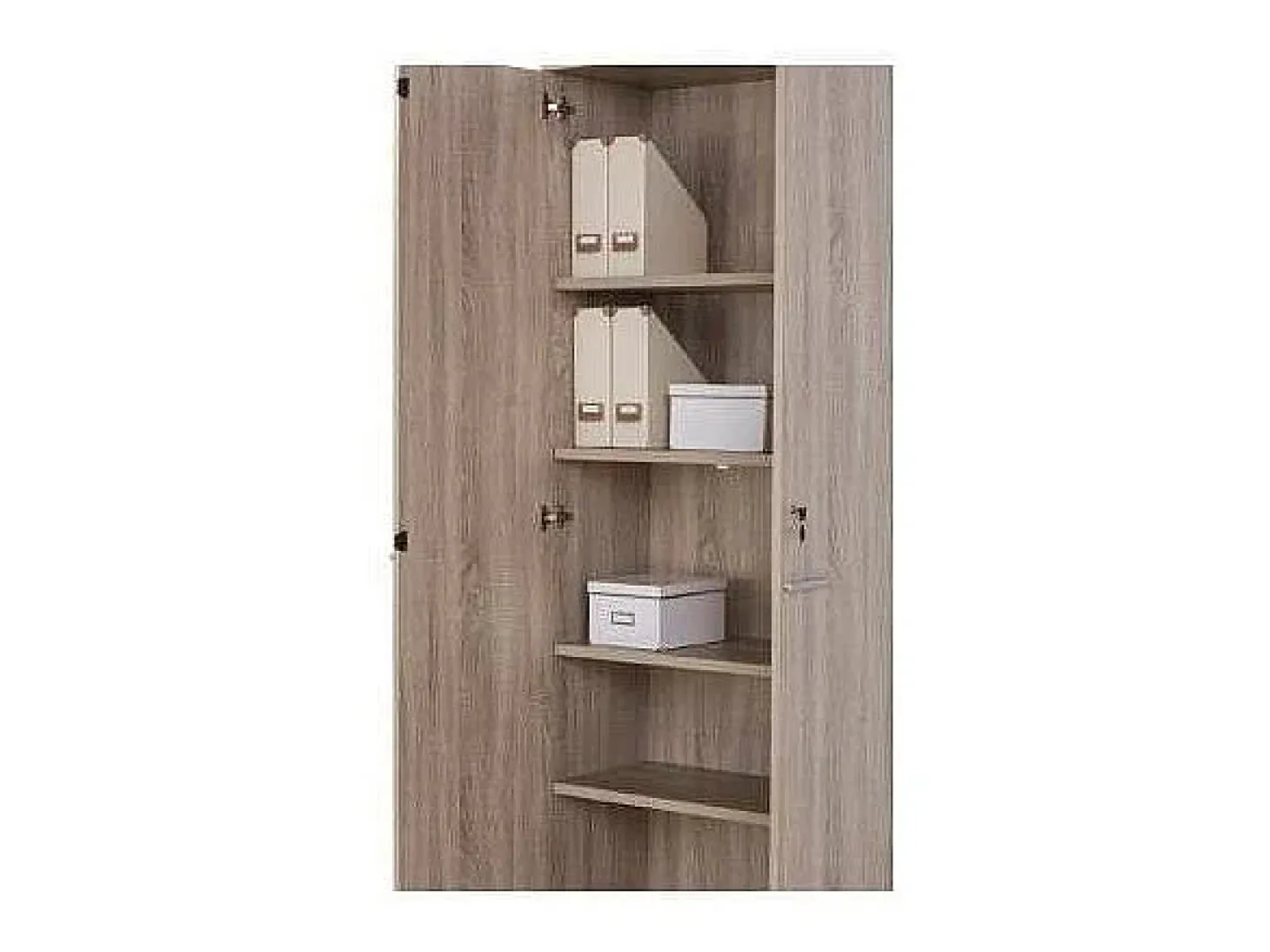 Armario alto con puertas acabado olmo claro, 208.8 cm(alto)93 cm(ancho)42.5 cm(fondo)..
