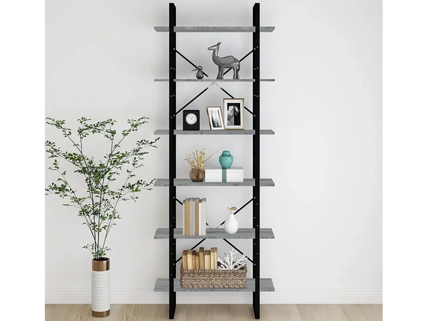 Armario alto Sonoma gris 80x30x210 cm Madera de ingeniería