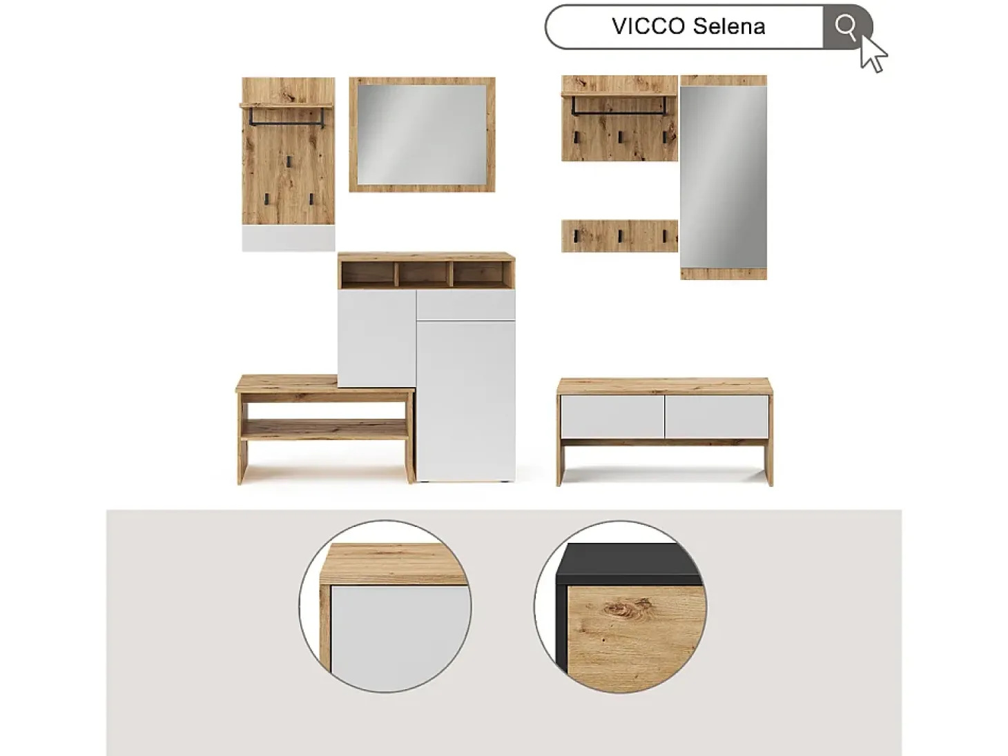 Armario antracita/artisan 90x30.1x40 selena