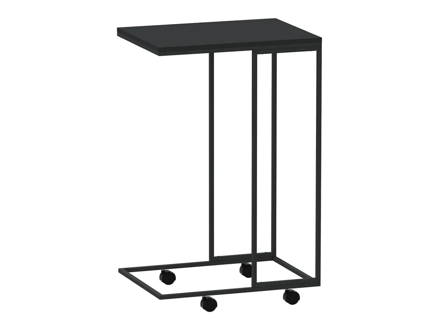 Armario auxiliar con ruedas contrachapado negro 40x30x63,5 cm