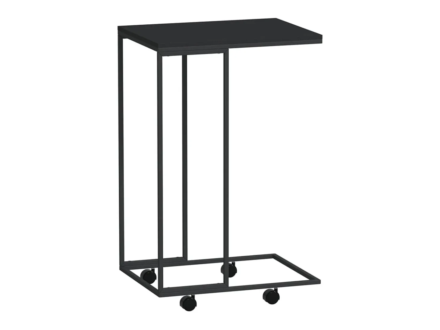 Armario auxiliar con ruedas contrachapado negro 40x30x63,5 cm