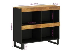 Armario auxiliar de madera maciza de mango 85x33x75 cm