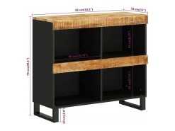 Armario auxiliar de madera maciza de mango 85x33x75 cm