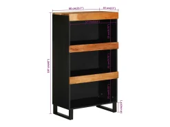 Armario auxiliar madera maciza de acacia 60x33x107 cm