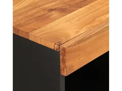 Armario auxiliar madera maciza de acacia 85x33x75 cm