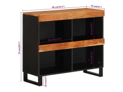 Armario auxiliar madera maciza de acacia 85x33x75 cm