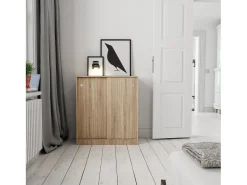 Armario bajo Puertas correderas con estantes Multiusos Zapatero estantería Oficina (Cambrian) - Buyqualia