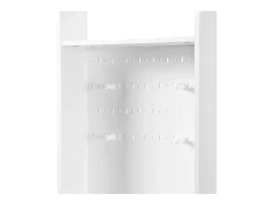 Armario blanco con 3 cajones, 1 puerta, 4 ganchos y tablero perforado, 100 x 35 x 180 cm