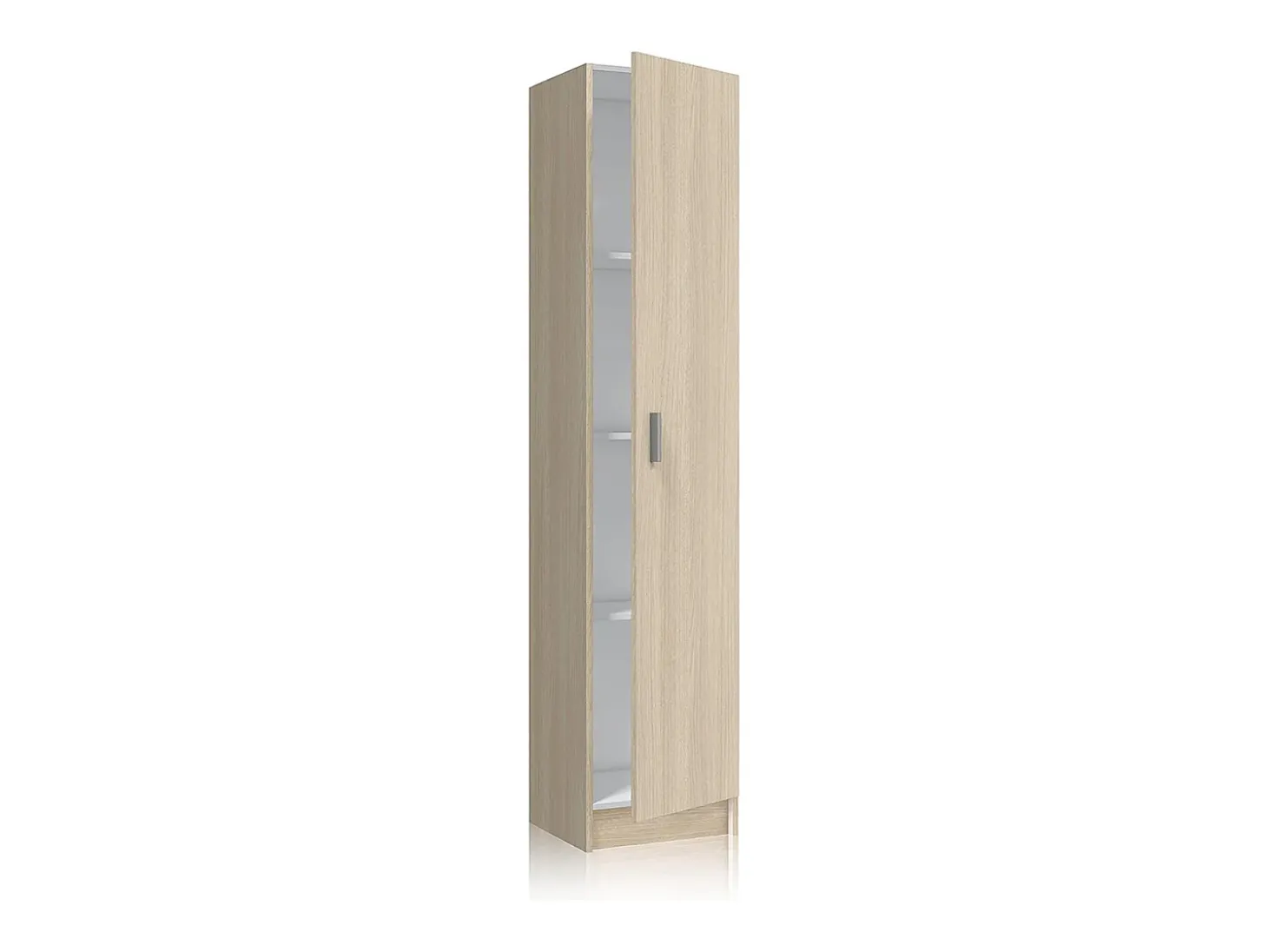 Armario Columna Multiusos con 1 Puerta y 4 Estantes con Acabado en Color Roble - Dim: 37 cm (Ancho) x 182 cm (Alto) x 37 cm (Fondo)