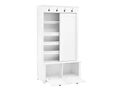 Armario con 2 puertas correderas y 2 puertas - Minimalista - Madera MDF blanca