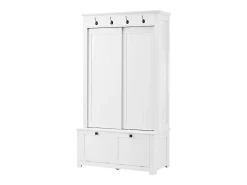 Armario con 2 puertas correderas y 2 puertas - Minimalista - Madera MDF blanca
