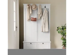 Armario con 2 puertas correderas y 2 puertas - Minimalista - Madera MDF blanca