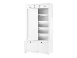 Armario con 2 puertas correderas y 2 puertas - Minimalista - Madera MDF blanca