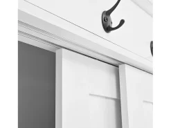 Armario con 2 puertas correderas y 2 puertas - Minimalista - Madera MDF blanca