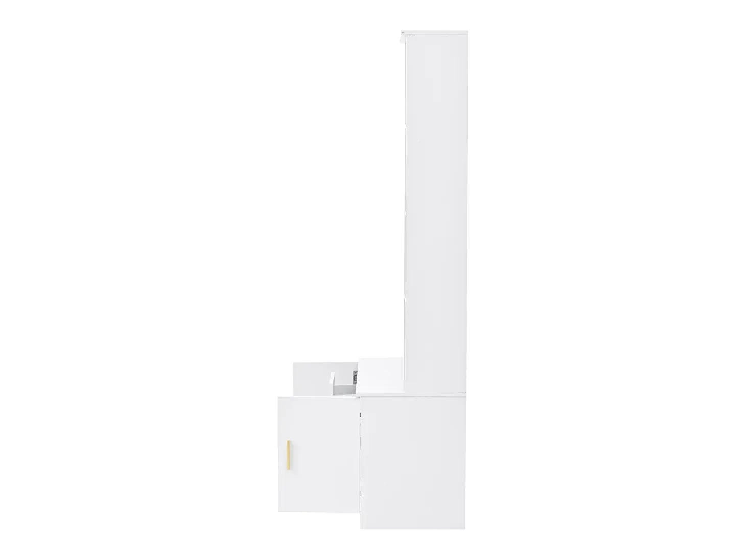 Armario con espejo, 2 cajones y 2 puertas - Blanco 90 x 40 x 180 cm