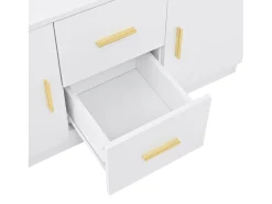 Armario con espejo, 2 cajones y 2 puertas - Blanco 90 x 40 x 180 cm