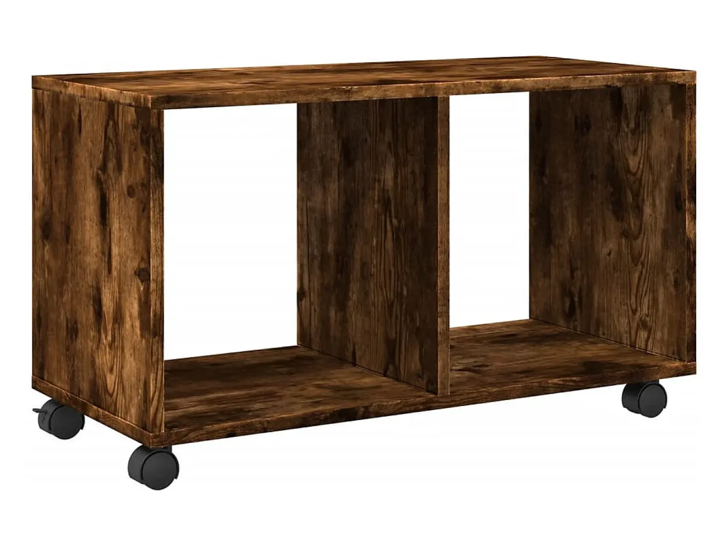Armario con ruedas madera ingeniería roble ahumado 72x33x42,5cm