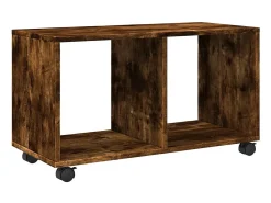 Armario con ruedas madera ingeniería roble ahumado 72x33x42,5cm