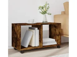 Armario con ruedas madera ingeniería roble ahumado 72x33x42,5cm