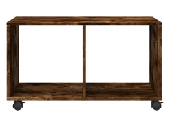 Armario con ruedas madera ingeniería roble ahumado 72x33x42,5cm