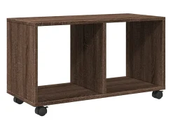 Armario con ruedas madera ingeniería marrón roble 72x33x42,5 cm