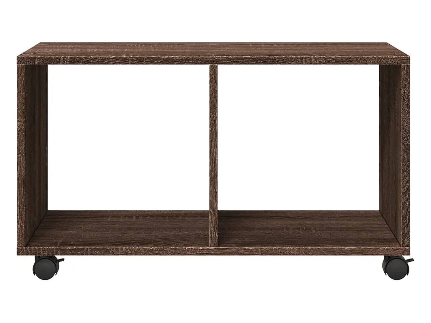 Armario con ruedas madera ingeniería marrón roble 72x33x42,5 cm