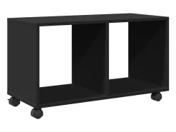Armario con ruedas madera ingeniería negro 72x33x42,5 cm