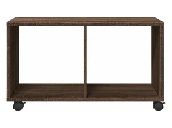 Armario con ruedas madera ingeniería marrón roble 72x33x42,5 cm