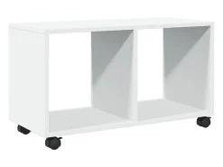Armario con ruedas madera ingeniería blanco 72x33x42,5 cm