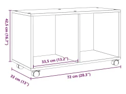 Armario con ruedas madera ingeniería roble Sonoma 72x33x42,5 cm