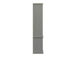 Armario con vitrina VIGO madera maciza pino gris 85x35x170 cm