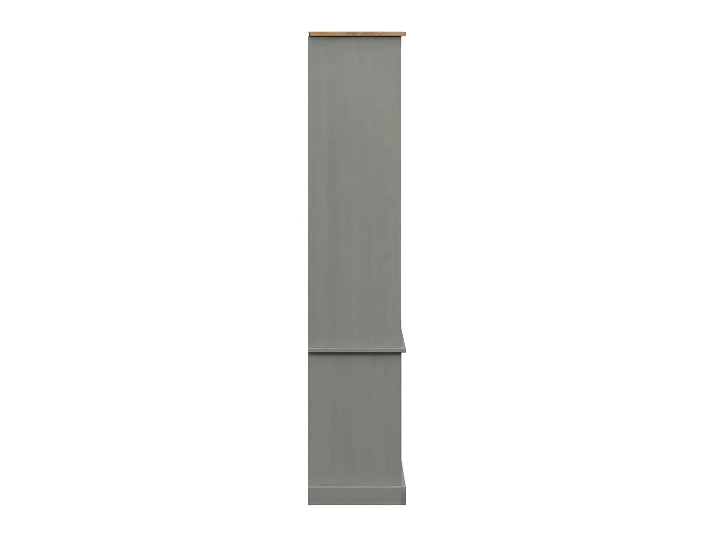 Armario con vitrina VIGO madera maciza pino gris 85x35x170 cm
