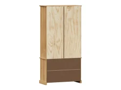 Armario con vitrina VIGO madera maciza de pino 85x35x170 cm