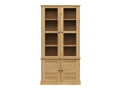 Armario con vitrina VIGO madera maciza de pino 85x35x170 cm