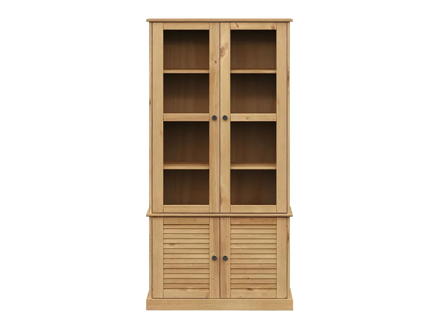 Armario con vitrina VIGO madera maciza de pino 85x35x170 cm