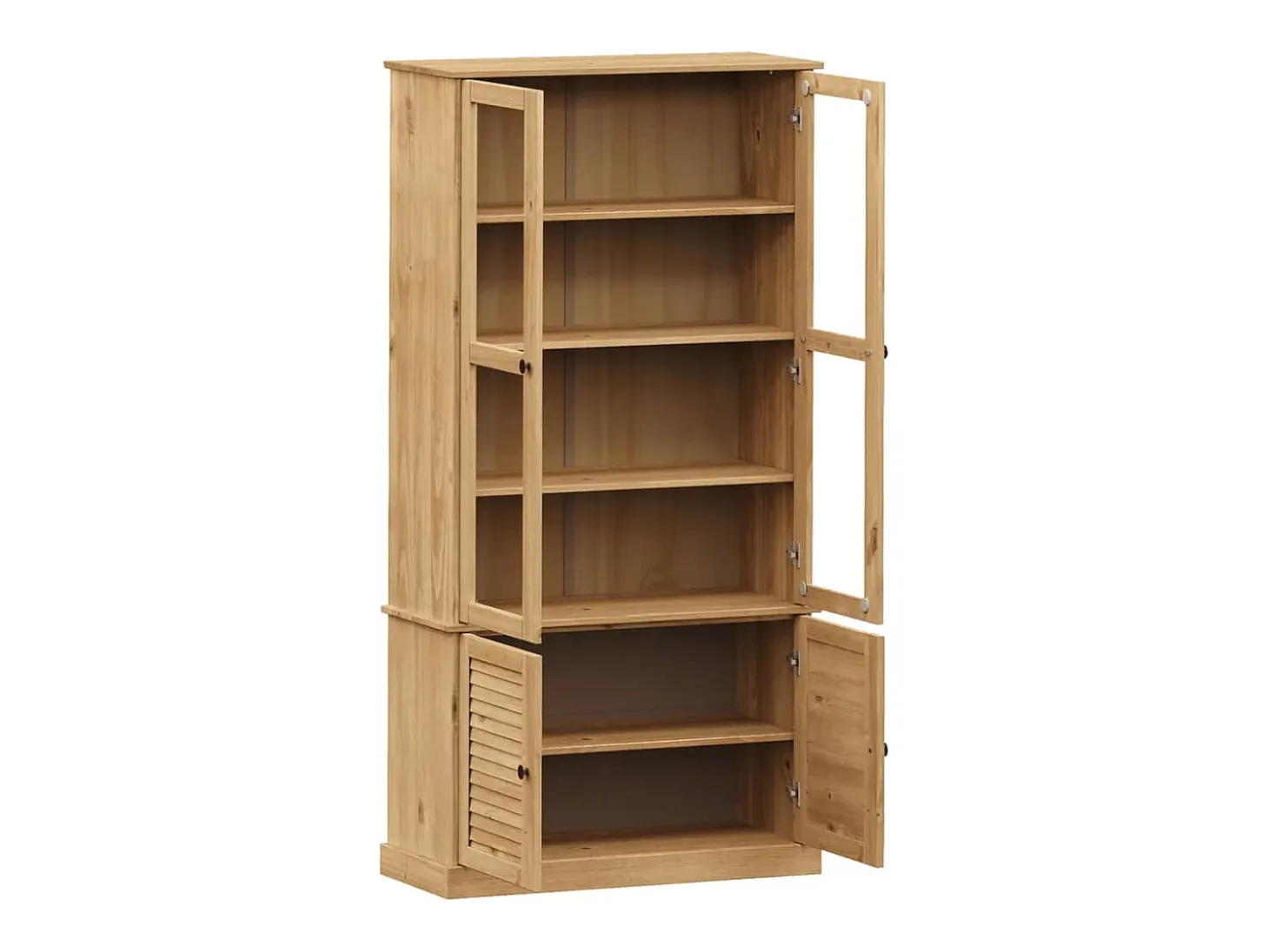 Armario con vitrina VIGO madera maciza de pino 85x35x170 cm